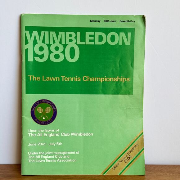 Wimbledon 1980 Seventh Day Official Souvenir Program Lawn Tennis Championships - Picture 1 of 16